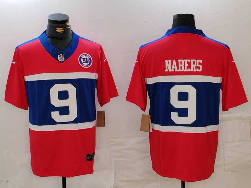 Mens New York Giants #9 Malik Nabers Limited Red Alternate FUSE Team Patch Vapor Jersey->new york giants->NFL Jersey